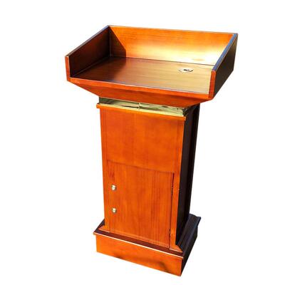 小号实木木质奉献箱移动讲台演台讲桌带献箱两用77316唱诗带锁可