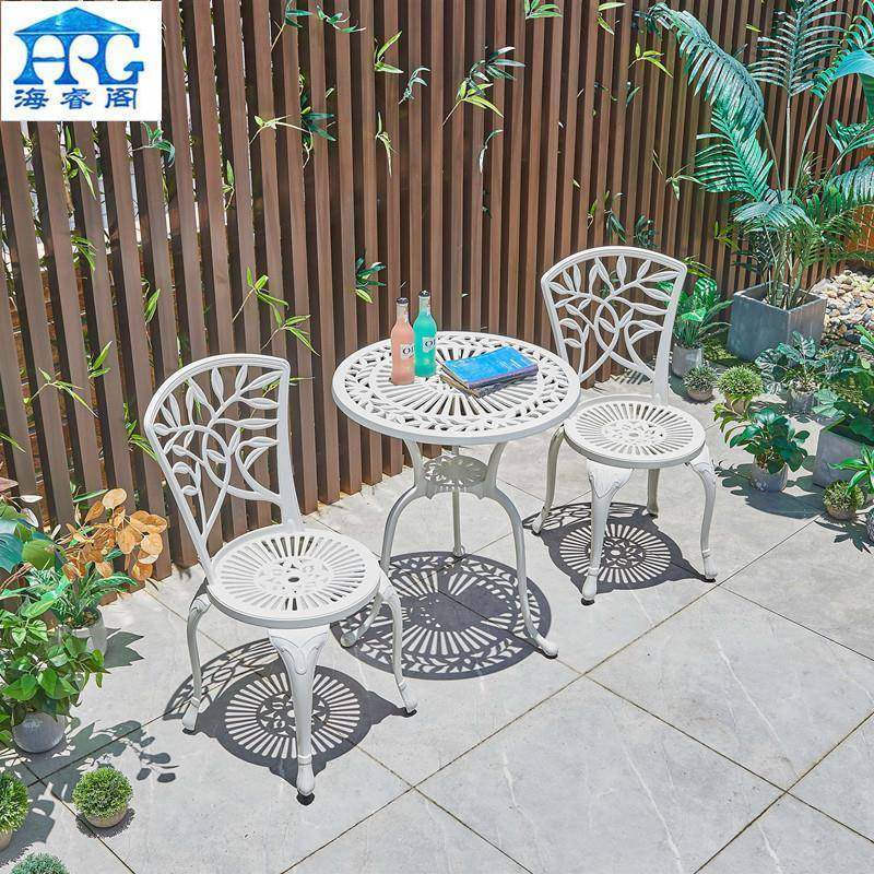 户院外桌椅组合阳台H-048几白色休闲铸铝小茶三件简套庭家用约花,住宅家具,桌椅套件,淘宝优惠券,粉丝福利购,淘宝优惠卷