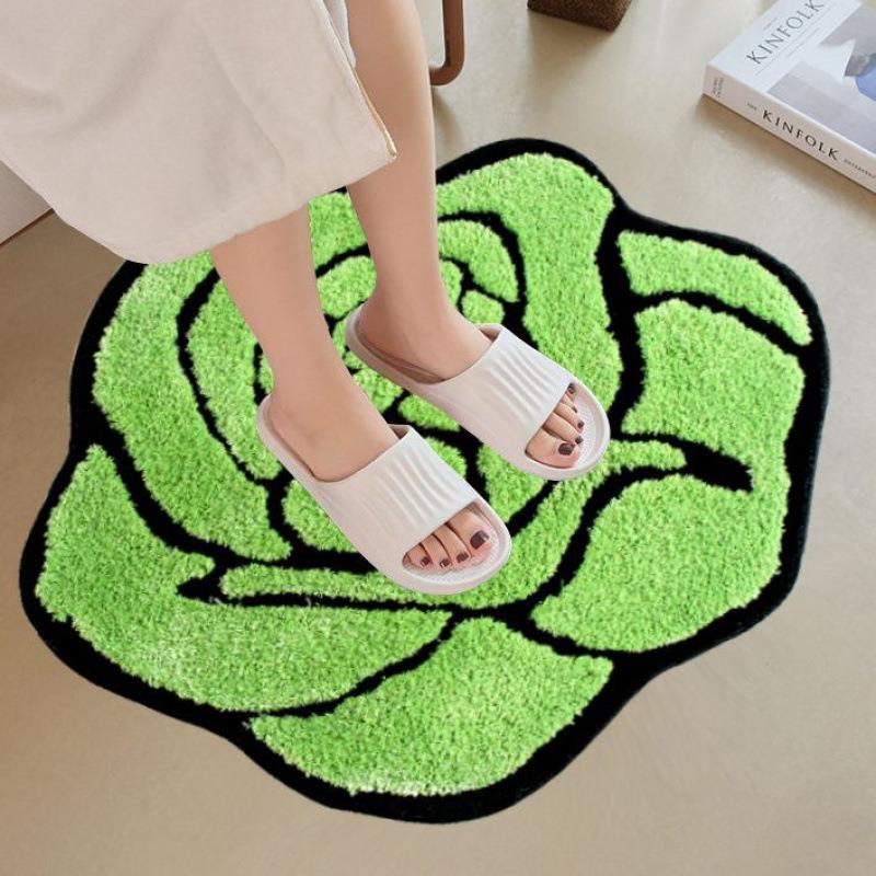 花朵绣花簇绒植毯绒地卧室客厅边沙发边SYX毯浴吸室水床防滑地垫