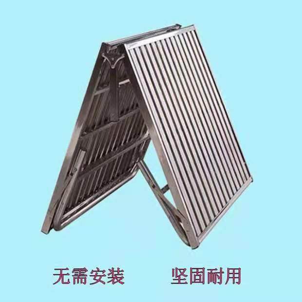 不锈钢加加单双人折叠叠床现代简约午密休方便携带厚车载RBI折床