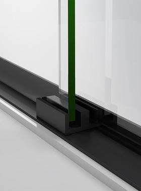 3一格朗司型窄边框简约字哑黑干湿分离淋浴房04530不锈钢淋浴门