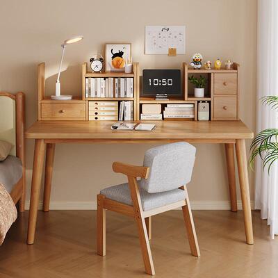 办桌子实木学生书A256CA6桌书架一客厅体房脑间卧室家用学习桌电