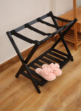 楠竹叠行卧工室双店层置物架酒客NZ100房家用行李箱架厂竹制折行