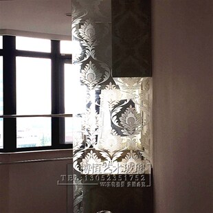 钢化艺术玻璃入户玄关客厅隔断 雕刻工艺玻璃 亮底花纹
