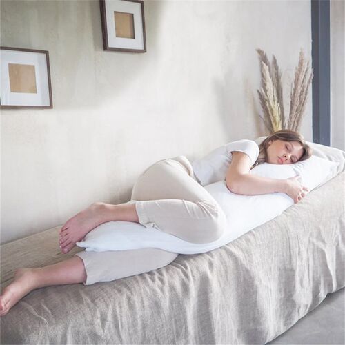 纯色长条枕抱枕纯亚麻床头靠垫睡觉夹腿枕头靠垫家用沙发腰枕定制