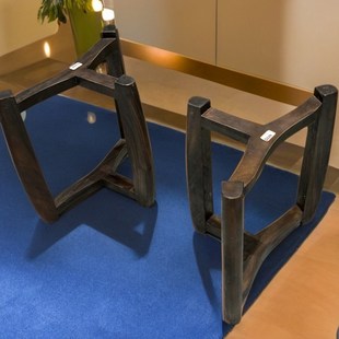 新款大板桌腿实木脚架大理石岩板餐桌支架抬脚茶几原木支撑腿茶桌