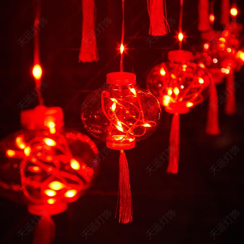 LED皮线红灯笼窗帘灯串新年春节婚庆闪灯挂屋檐装饰民宿庭院喜庆图片