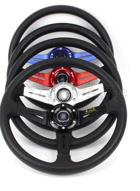 汽车改装PU方向盘个性竞技赛车游戏卡丁车14寸350mm清洁车转向盘
