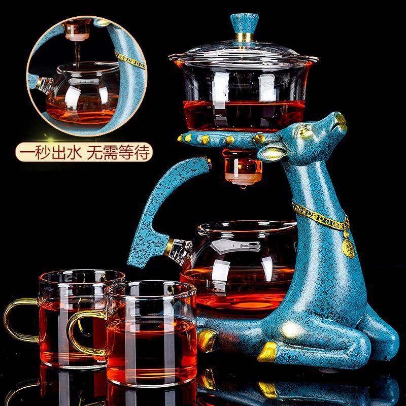 玻璃自动茶具创意冲泡茶器办公室懒人泡茶神器煮茶壶养生加厚透明