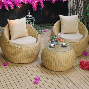 好意达简约现代藤编家具户外桌椅沙发小区庭院架空层组合桌椅