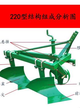 小四轮配套220型步犁土地耕整液压翻转犁435栅条犁翻地犁铧