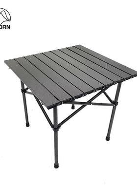 辰暮CEMORN户外折叠方桌铝合金蛋卷桌便携收纳烧烤野餐黑灰色