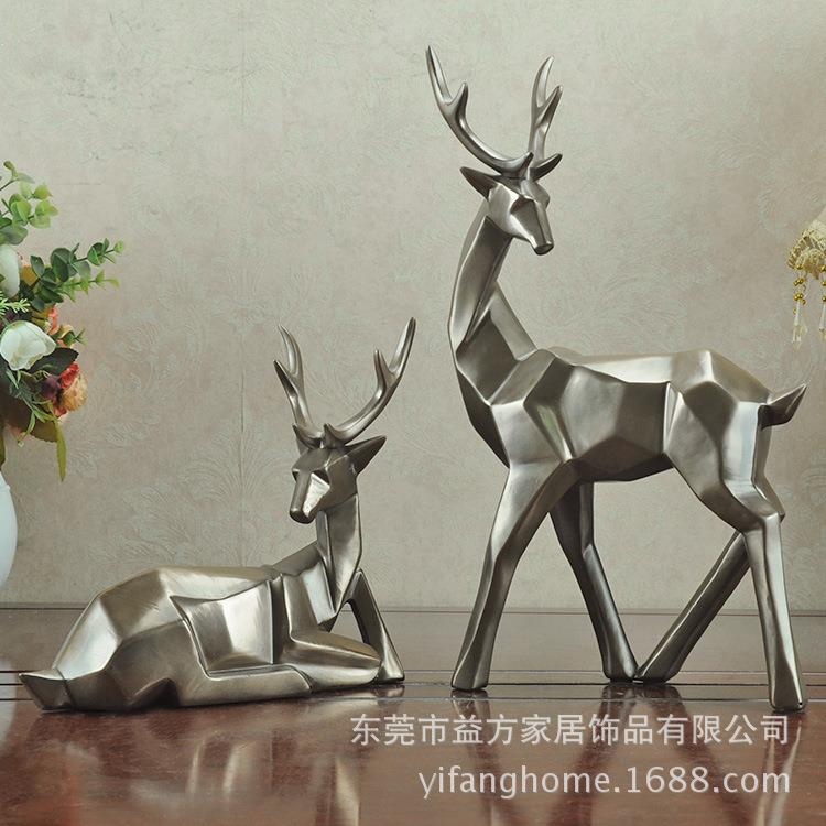 欧式树脂工艺品摆件欧美风格家饰站姿鹿卧姿鹿摆件家居摆设