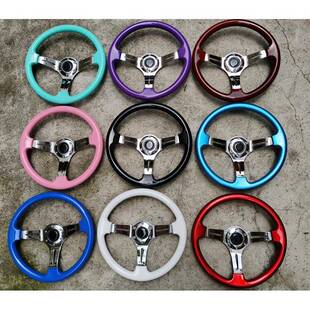 汽车改装方向盘普桑捷达14寸竞技高光通用电镀陶瓷仿桃木方向盘