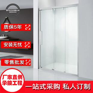 澳宁洁三联动整体淋浴房一字型浴室隔断干湿分离玻璃门一件起批