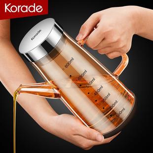 琥珀色油壶家用大号不挂油防漏油醋瓶油壸厨房玻璃油罐壶装油瓶