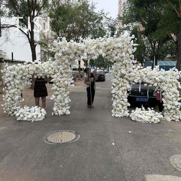IFG外贸婚礼庆典宴会布置仿真花玫瑰花拱门