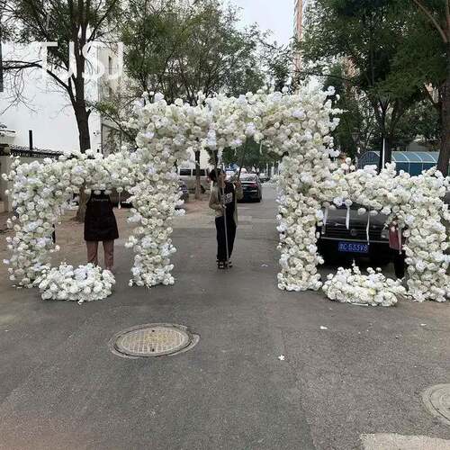 IFG外贸婚礼庆典宴会布置仿真花玫瑰花拱门