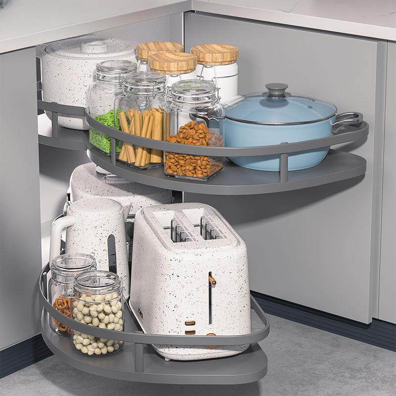 小怪物转角拉篮厨房转角飞碟拉篮厨房橱柜多功能转角转角旋转拉篮