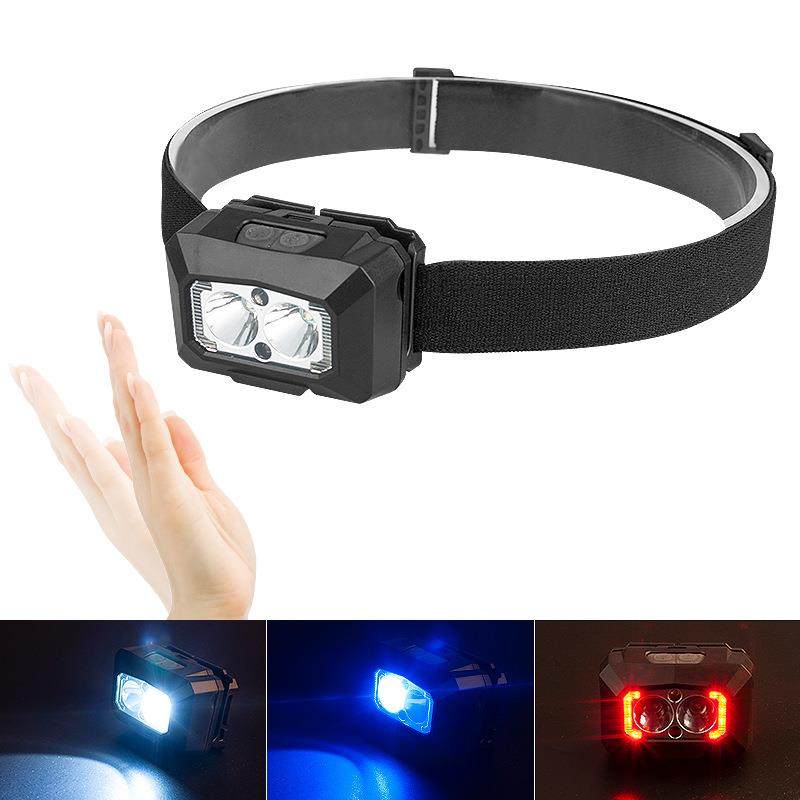 新款蓝白双光户外便携式头灯USB充电防水感应头灯LED夜骑夜跑头灯,农用物资,其他肥料,淘宝优惠券,粉丝福利购,淘宝优惠卷