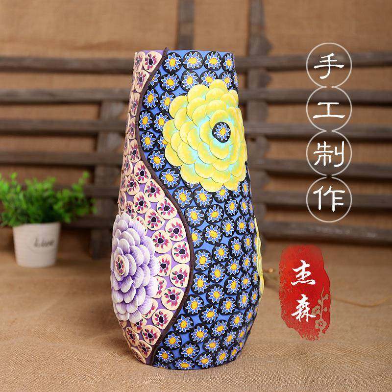 软陶手工家居软装饰品室内客厅电视柜工艺品摆件简约插花花瓶H1,工业油品/胶粘/化学/实验室用品,其他实验室设备,淘宝优惠券,粉丝福利购,淘宝优惠卷