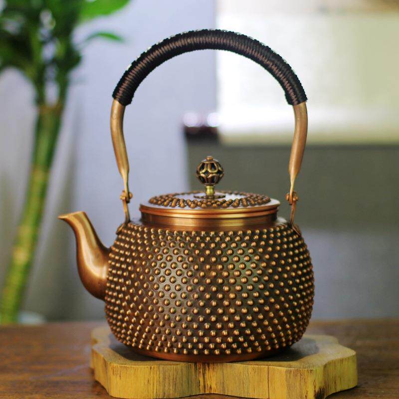 昆吾山纯手工铜壶师傅敲的铜茶壶沏茶壶点茶壶紫铜壶送礼