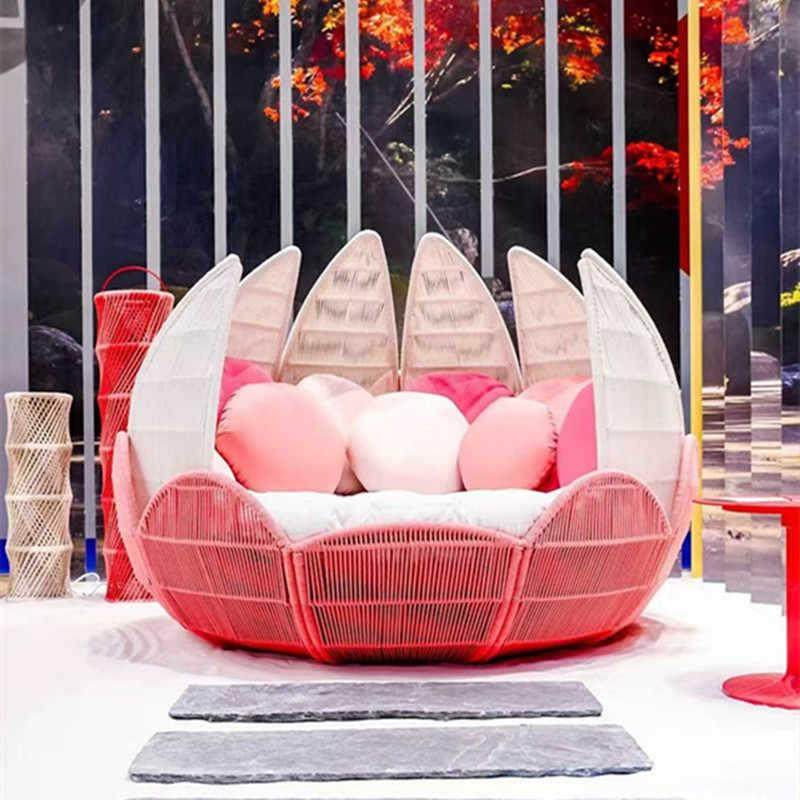 休闲户外躺床室外酒店庭院网红设计创意别墅莲花桌椅藤编沙发家具,农用物资,其他肥料,淘宝优惠券,粉丝福利购,淘宝优惠卷