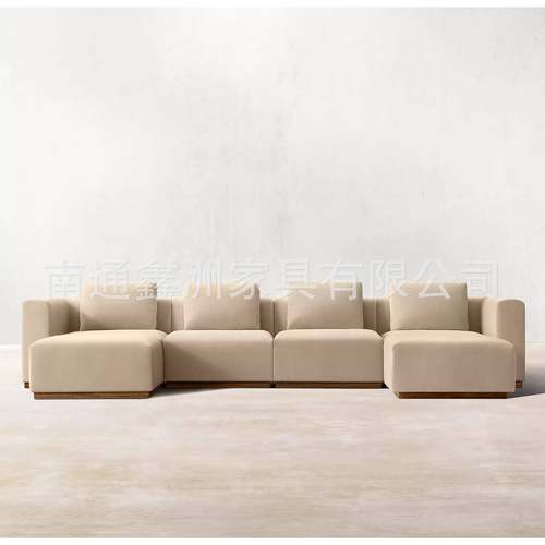 美式实木沙发配套茶几组合法式民宿客厅休闲沙发家用休息沙发椅