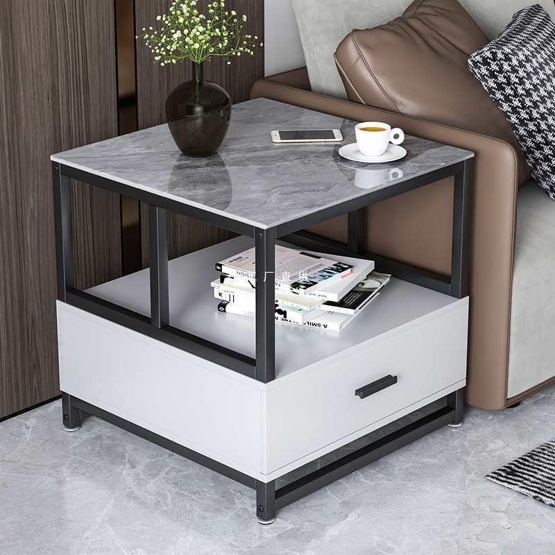 轻奢岩板边几客厅沙发边柜侧边柜简约小茶几角几方几小方桌床