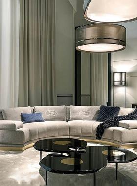 FEND意式弧形科技布极简别墅大户型设计师异形转角baxter羽绒沙发