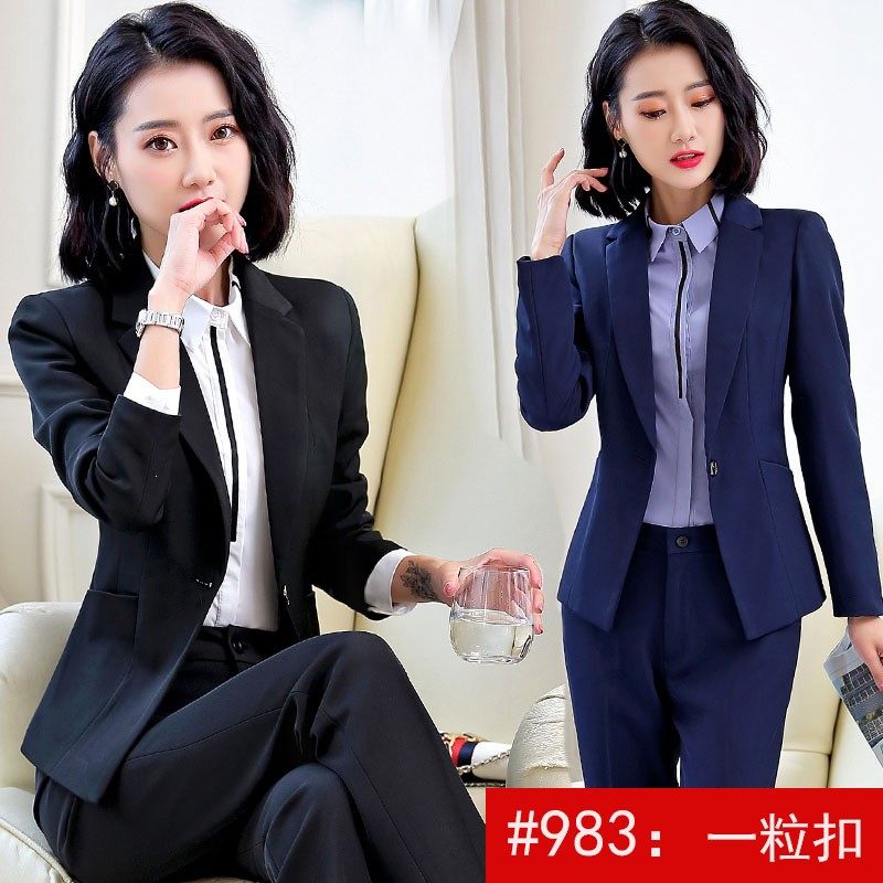 经理职业装套装女正装大学生黑色西装外套女春秋工作服西服女上衣