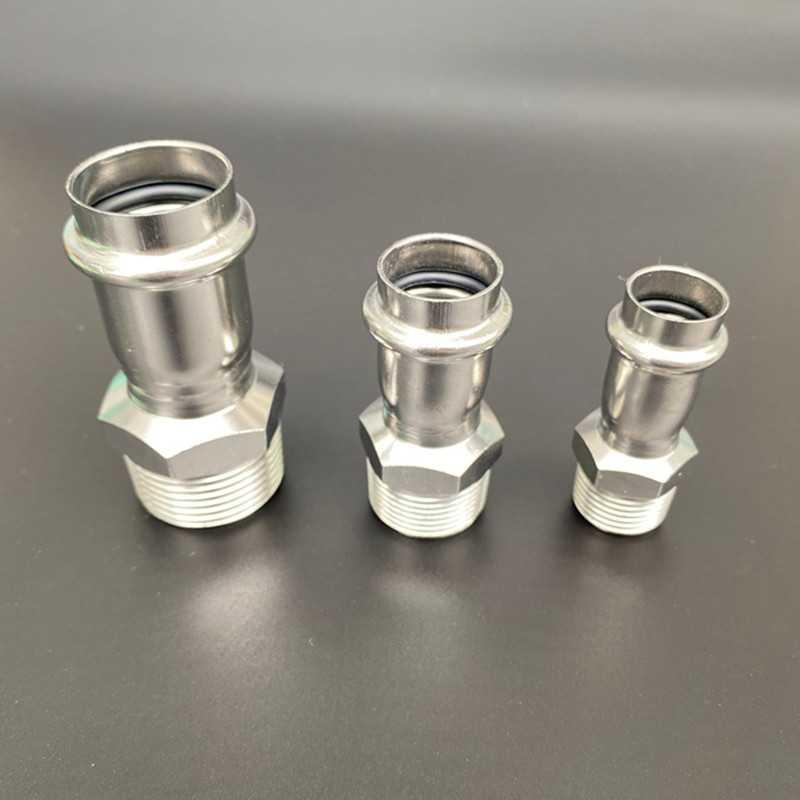 304双卡压式外丝直接水管配件接头穿线管薄壁不锈钢卡压管件大全