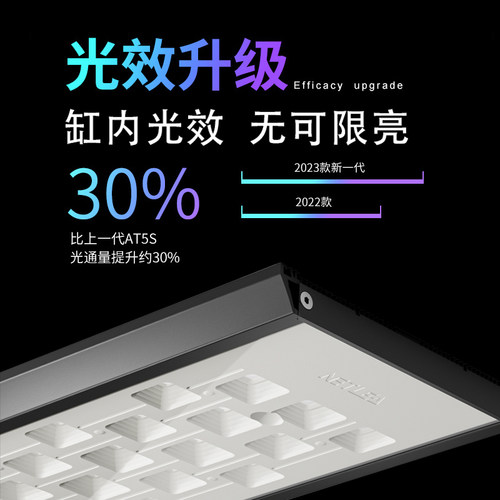 尼特利AT5s 5系伸缩灯盘RGB全光谱LED水草灯AT1e鱼缸草缸带反光杯