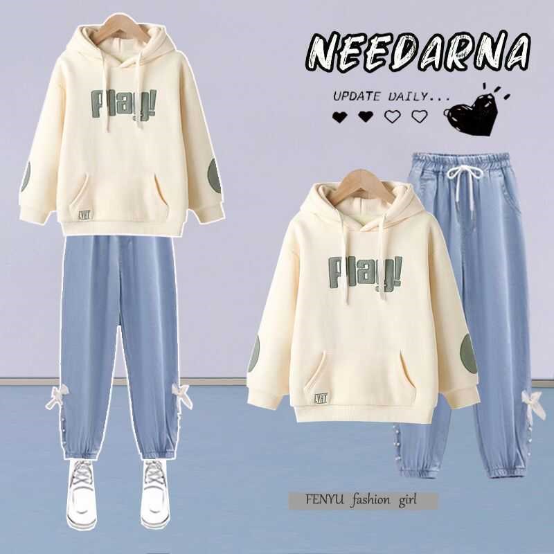 女童卫衣套装2024秋季新款中大童宽松洋气时髦秋装长袖裤子两件套