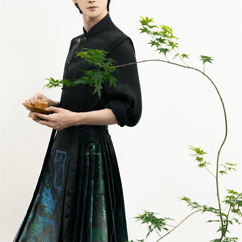 昭华赋春秋汉服男装中国风新中式男女款衬衣织金马面裙男女生汉服