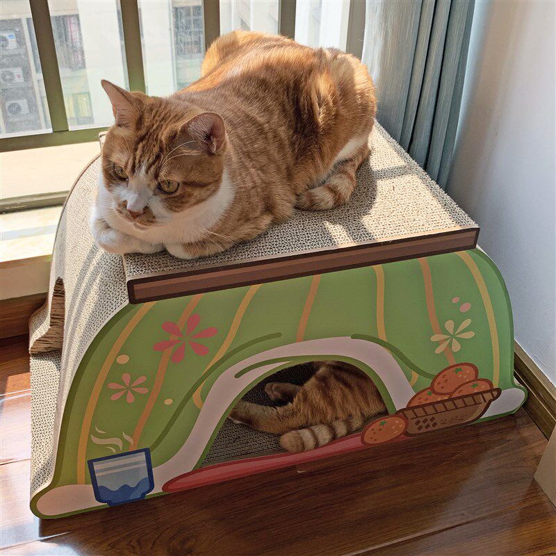 啪叽的猫咪杂货铺暖桌被炉猫抓板可爱治愈系大号耐磨瓦楞纸窝