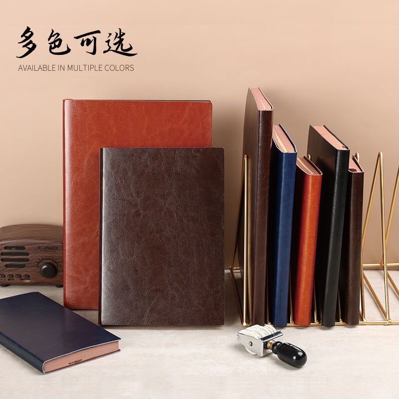 皮面笔记本文具A6A5B5日记本商务办公用品工作笔记本子软皮面加厚