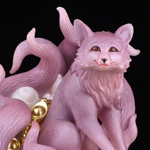 九尾狐真身紫狐黑蟒蛇黄家仙真身胡黄常蟒四大家族家用供奉摆件