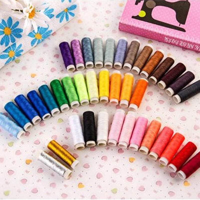 缝纫线家用彩色小卷缝衣线缝纫机线棉线针线涤纶线DIY手工包邮