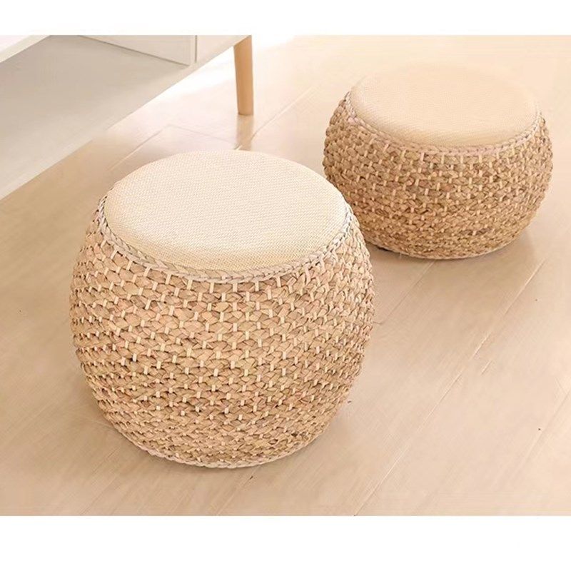 如丝中式复古茶实木家用藤蓆编织换鞋鼓凳高矮榻榻米客厅阳台庭院,住宅家具,矮凳,淘宝优惠券,粉丝福利购,淘宝优惠卷