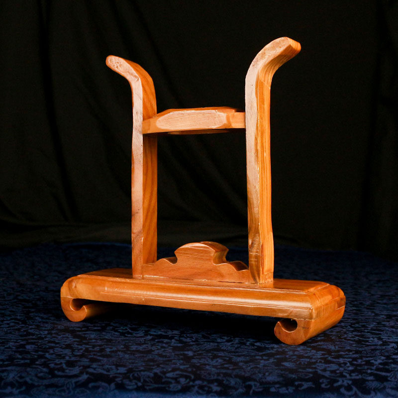 剑架实木刀架底座摆件客厅立式桃木剑戒尺兵器架托家居木雕工艺品