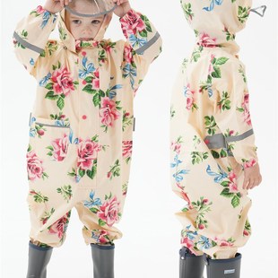 2024卡通儿童连体雨衣男女童婴幼儿园立体小孩宝宝反光条卡通雨披