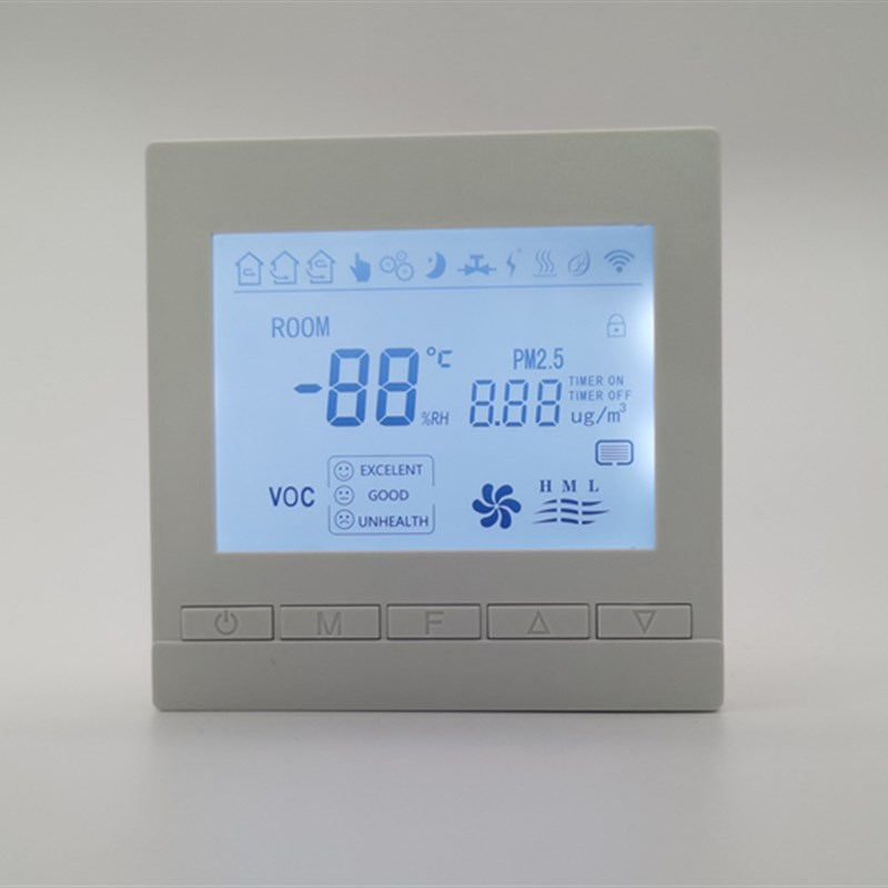 新风系统控制器485通讯管道墙式通风器开关面板液晶三速三档S740