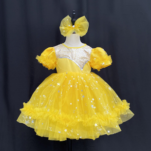 六一儿童舞蹈演出服蓬蓬纱裙我们都是小星星幼儿亮闪闪的表演服装