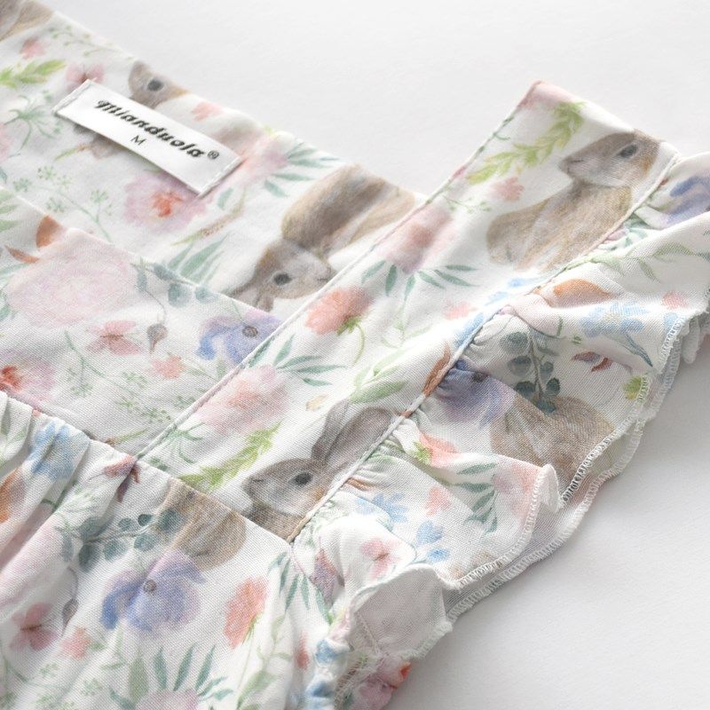 甜美花园兔无袖荷叶边吊带睡裙女士夏季竹纤维棉质家居服睡衣裙子,女士内衣/男士内衣/家居服,睡裙,淘宝优惠券,粉丝福利购,淘宝优惠卷