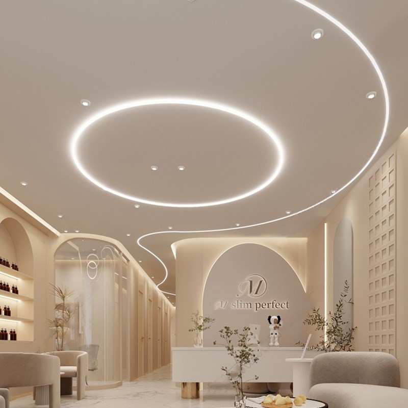 任意弯曲弧形灯槽线形灯铝槽圆形嵌入式led灯条客餐厅吊顶无主灯