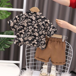 套装 衬衫 夏季 4休闲5洋气6男孩夏天衣服 童装 8岁儿童夏装 男童短袖