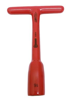 Booher宝合工具浸塑型VDE绝缘T型套筒扳手绝缘工具套筒0228808