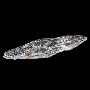 透明托盘中式水墨风格现代简约轻奢茶盘摆件样板房售楼处软装饰品