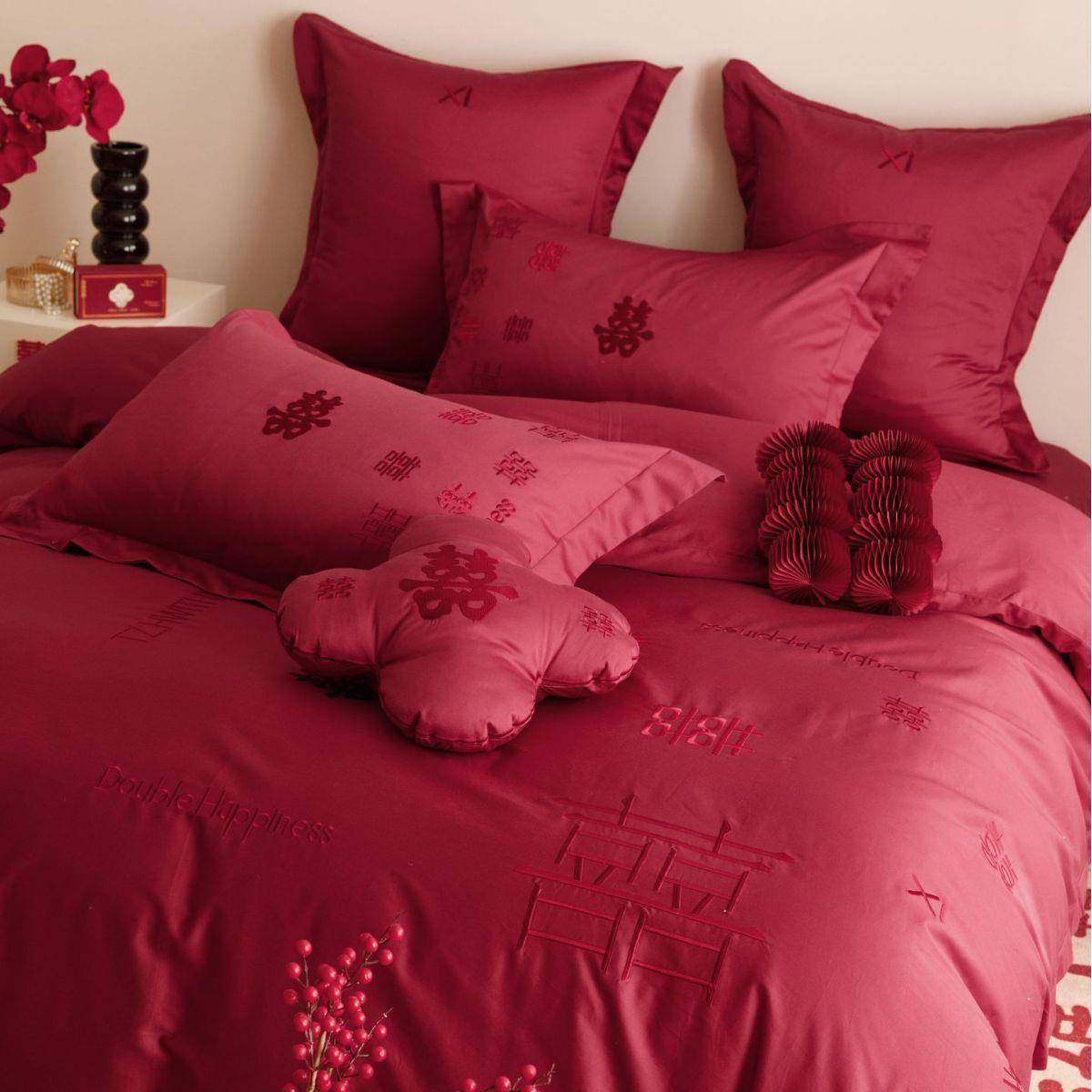 婚庆家纺红色四件套60支长绒棉刺绣七件套结婚床上用品陪嫁,纺织面料/辅料/配套,纺织机械配件,淘宝优惠券,粉丝福利购,淘宝优惠卷